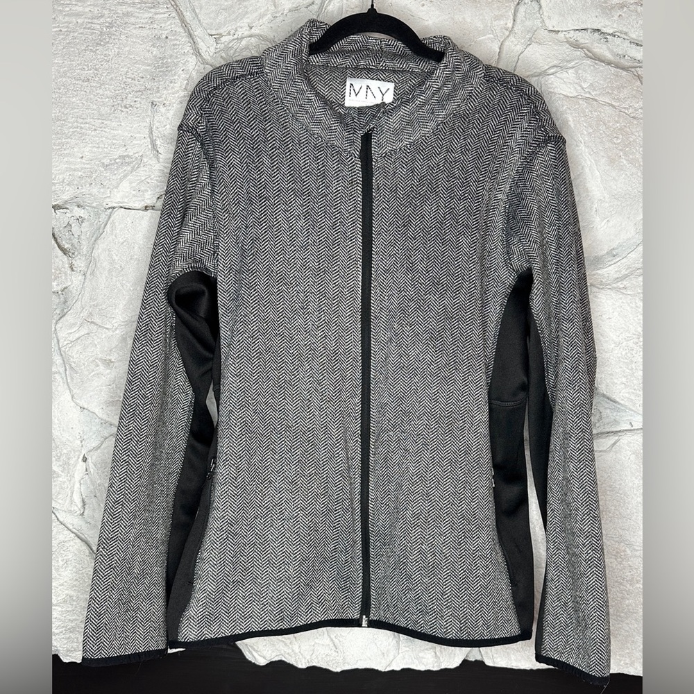 Marc New York Andrew Marc | Women’s Full Zip Gray Herringbone Jacket, Size XXL